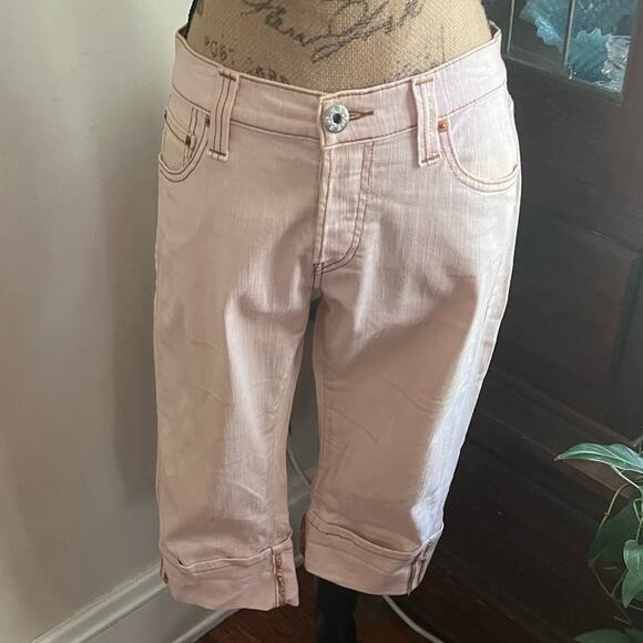 Y2K/90s Vintage Levis Pastel Pink Low Rise Capri Jeans Size 34 Y2K Cropped Denim - Picture 4 of 17